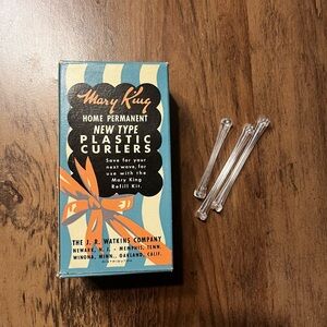 Vintage 50s Mary King Home Permanent New Type Plastic Curlers Retro 1950s
